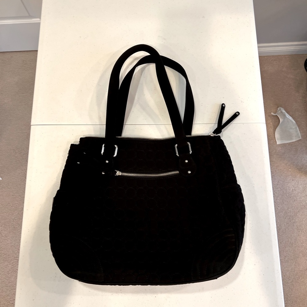 Vera Bradley quilted all black over the shoulder purse